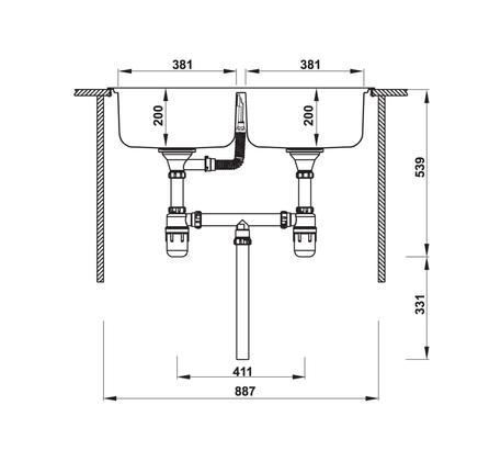 Chậu inox Hafele HS20-SSN2R90M