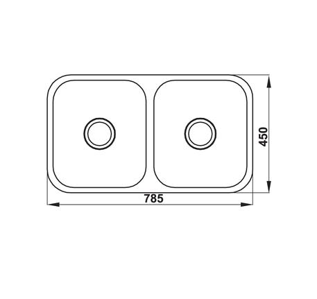 Chậu inox Hafele HS20-SSN2R90S
