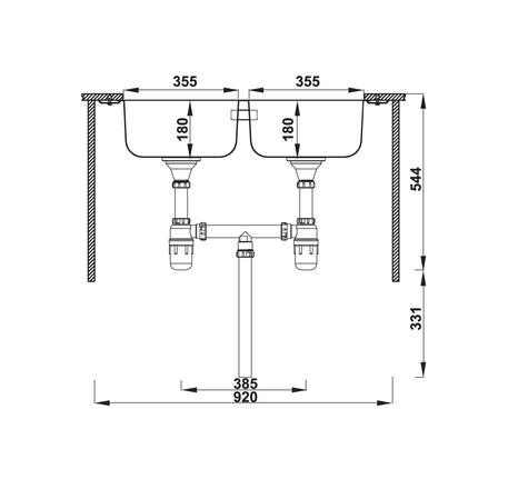 Chậu inox Hafele HS20-SSN2R90S