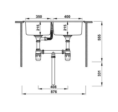 Chậu inox Hafele HS20-SSN2S90L