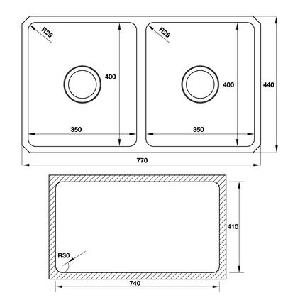Chậu inox Hafele HS19-SSN2S90S