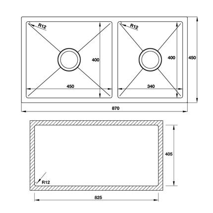 Chậu inox Hafele HS19-SSN2S90L