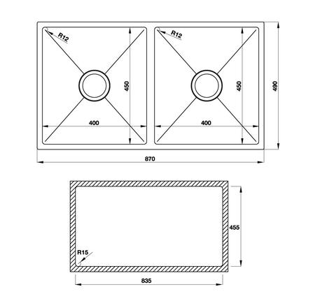 Chậu inox Hafele HS19-SSN2S90M