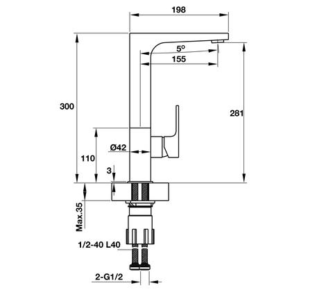 Vòi bếp Hafele HT19-CH1F281