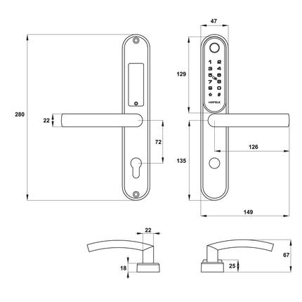 Khóa điện tử Hafele EL6500-TCS