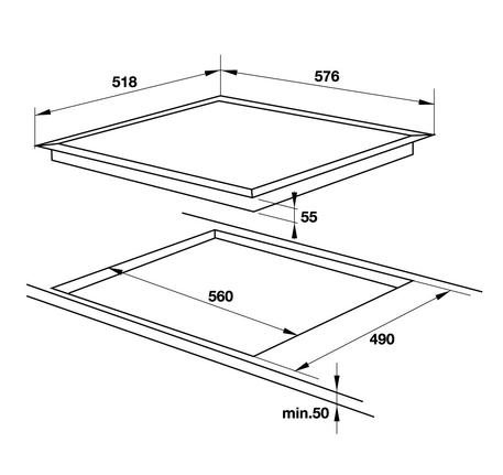 Bếp từ 4 vùng nấu 60cm