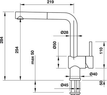 Vòi bếp Blanco Linus-S-màu xám kim loại