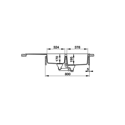 Chậu đá Hafele HS19-GED2S80 màu xám
