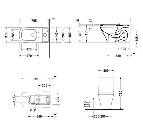 Bồn cầu hai khối Durastyle