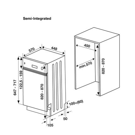 Máy rửa chén âm bán phần HDW-HI45A