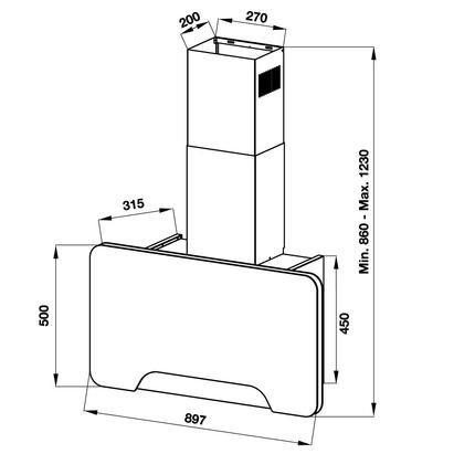 Máy hút mùi gắn tường Hafele HH-WVGS90A