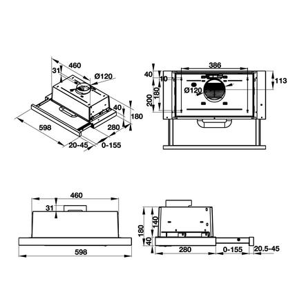Máy hút mùi âm tủ Hafele HH-TI60D