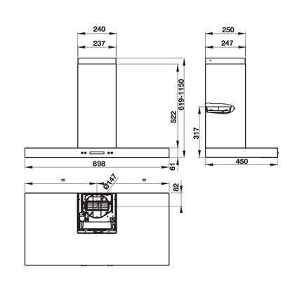 Máy hút mùi gắn tường Hafele HH-WI90B