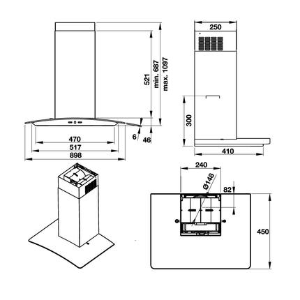 Máy hút mùi gắn tường Hafele HH-WG90B