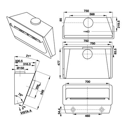 Máy hút mùi gắn tường HH-WVG80D