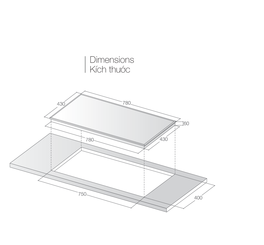 Bếp điện từ ba vùng nấu LCE 307