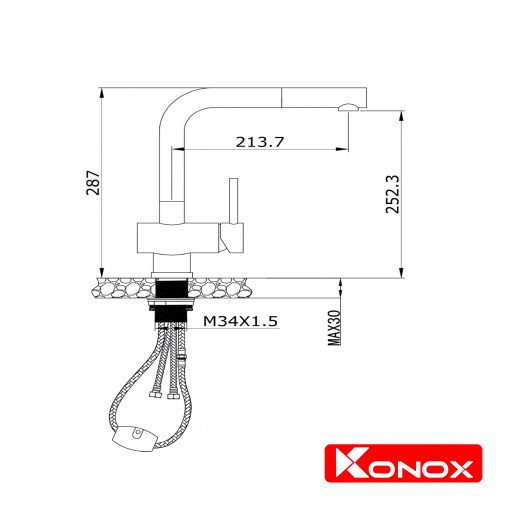 Vòi rửa bát rút dây KN1337