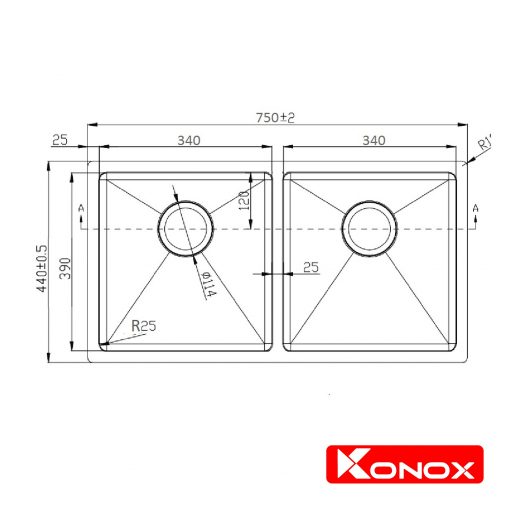Undermount sink KN7544DUB