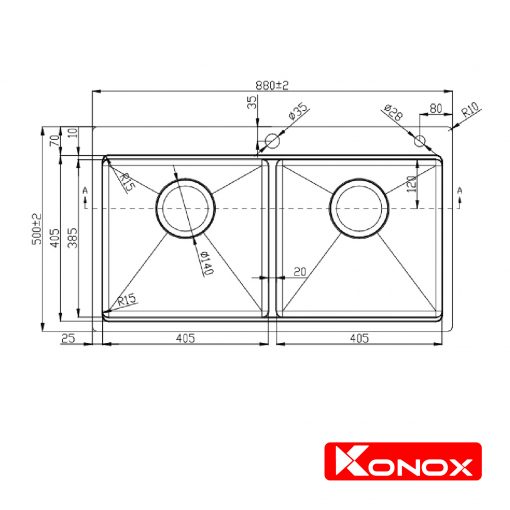 Topmount sink KN8850TD