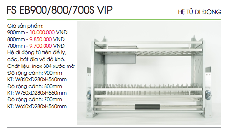 Giá bát đĩa nâng hạ FS EB900S VIP