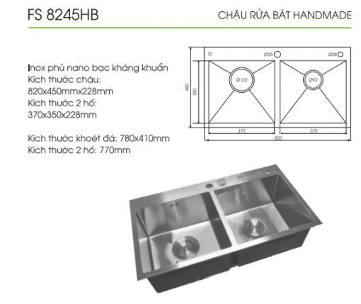 Chậu rửa bát FS 8245HB