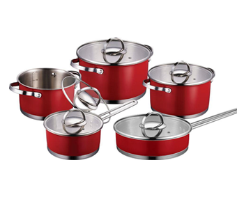 Bộ nồi luxury plus 5 món màu đỏ