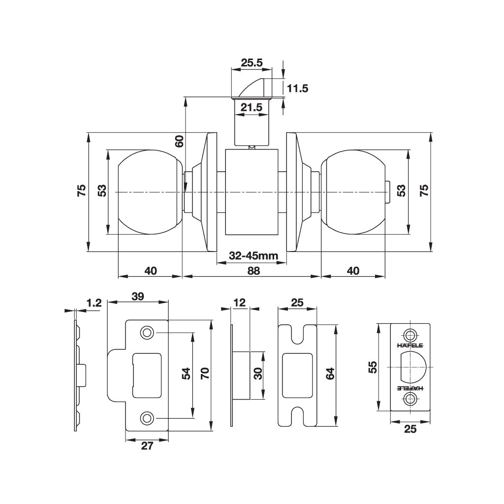 Bộ khóa tròn có chìa chủ bộ 3 khóa