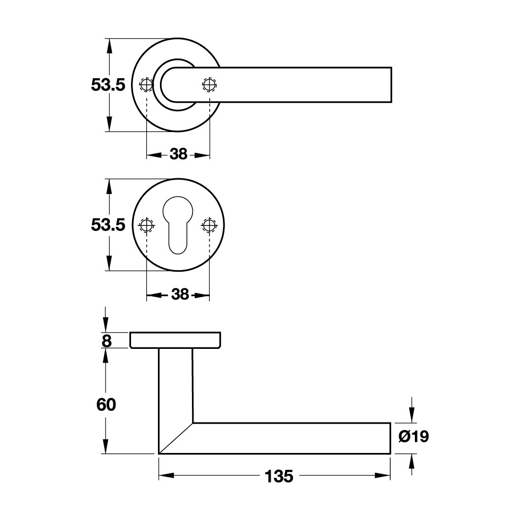 BỘ TAY NẮM GẠT, INOX 316