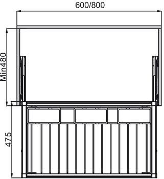Móc treo quần với hộp nhựa 600mm