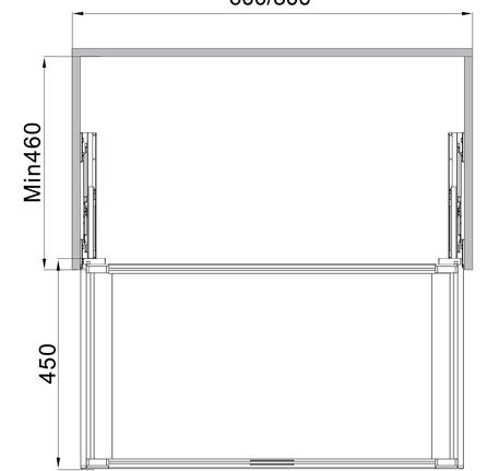 Rổ kéo bằng kính 600mm