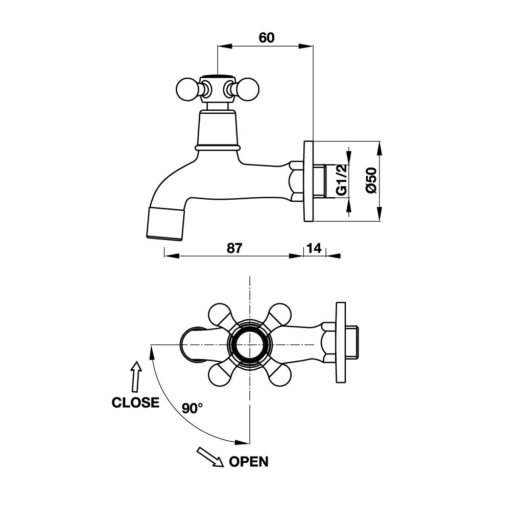 Vòi lạnh gắn tường COMPACT
