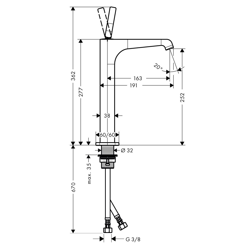 Vòi lavabo AXOR Citerrio E 250