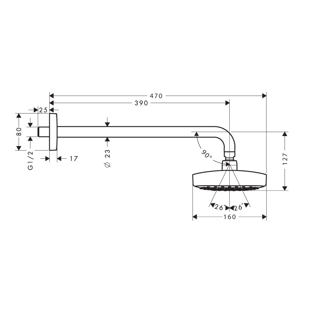 Sen đầu gắn tường Raindance E 300
