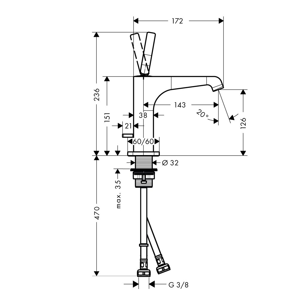 Vòi lavabo AXOR Citerrio E 130