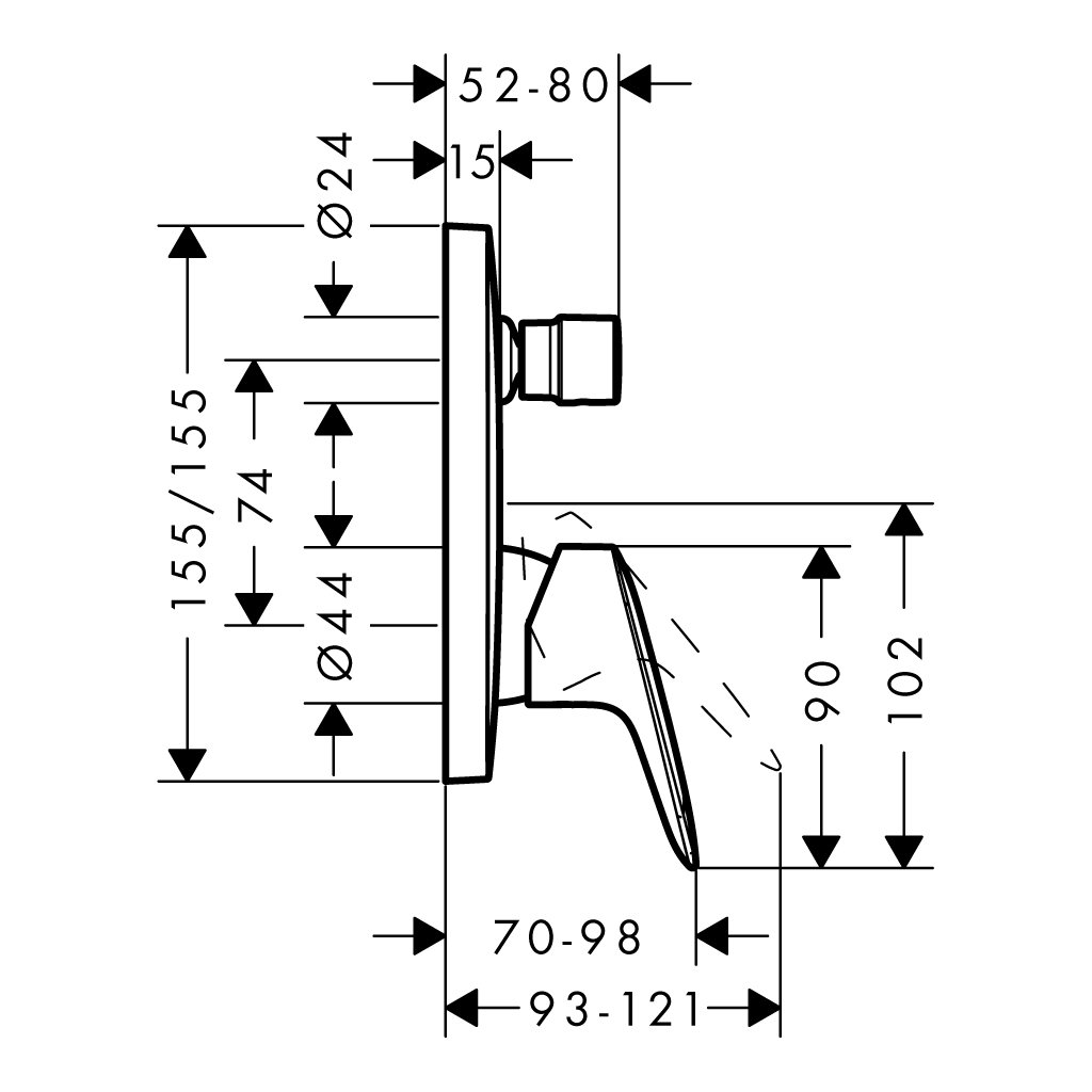 Bộ trộn bồn tắm âm Logis