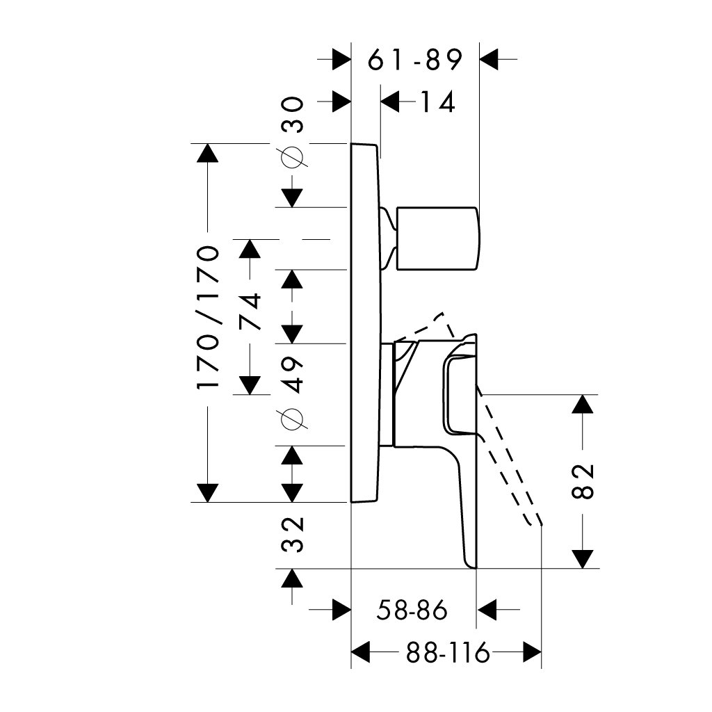 Bộ trộn bồn tắm âm AXOR Citerrio E