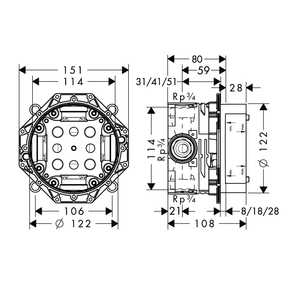 Bộ trộn bồn tắm âm AXOR Citerrio E