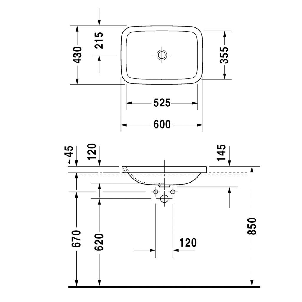 Lavabo vành nổi Durastyle