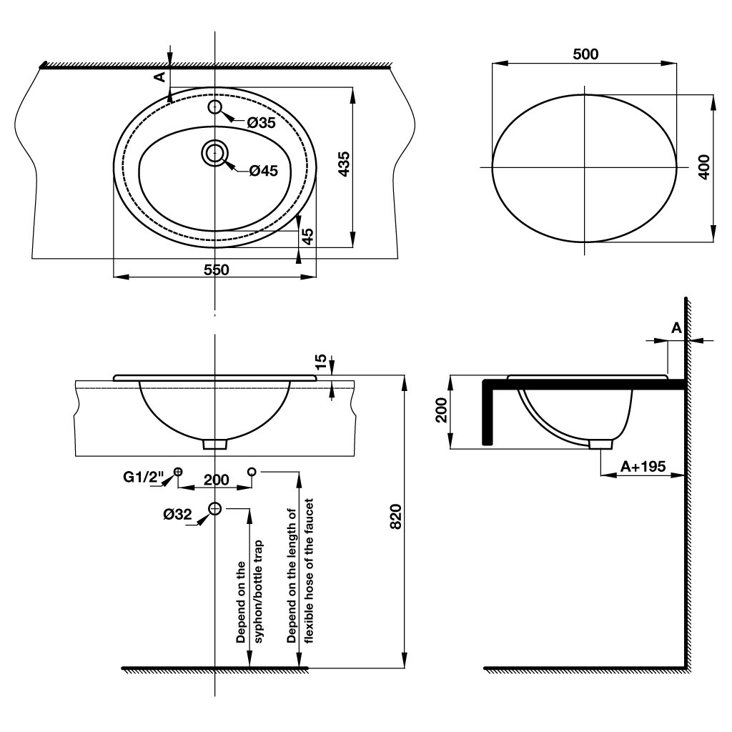 Lavabo vành nổi COMPACT