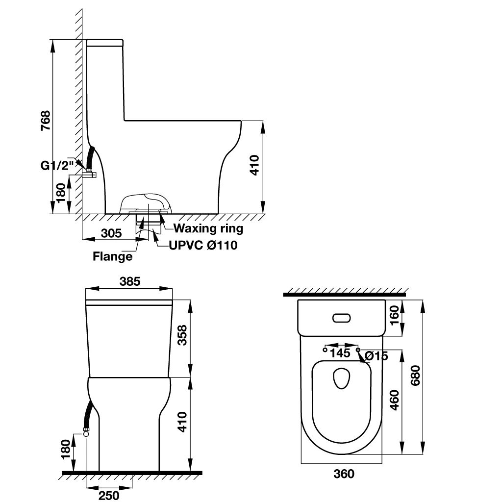 Bồn cầu một khối SEINE