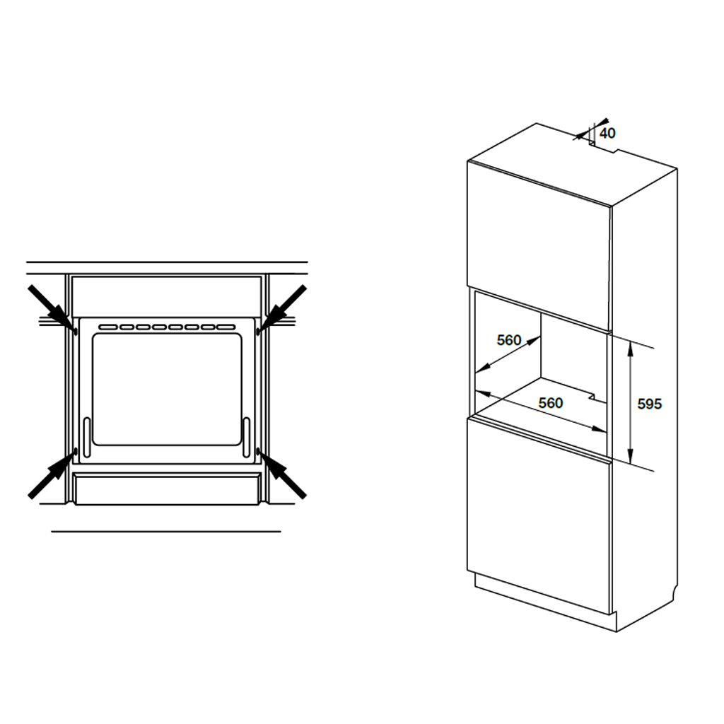 LÒ NƯỚNG ÂM TỦ HÄFELE 65 Lít