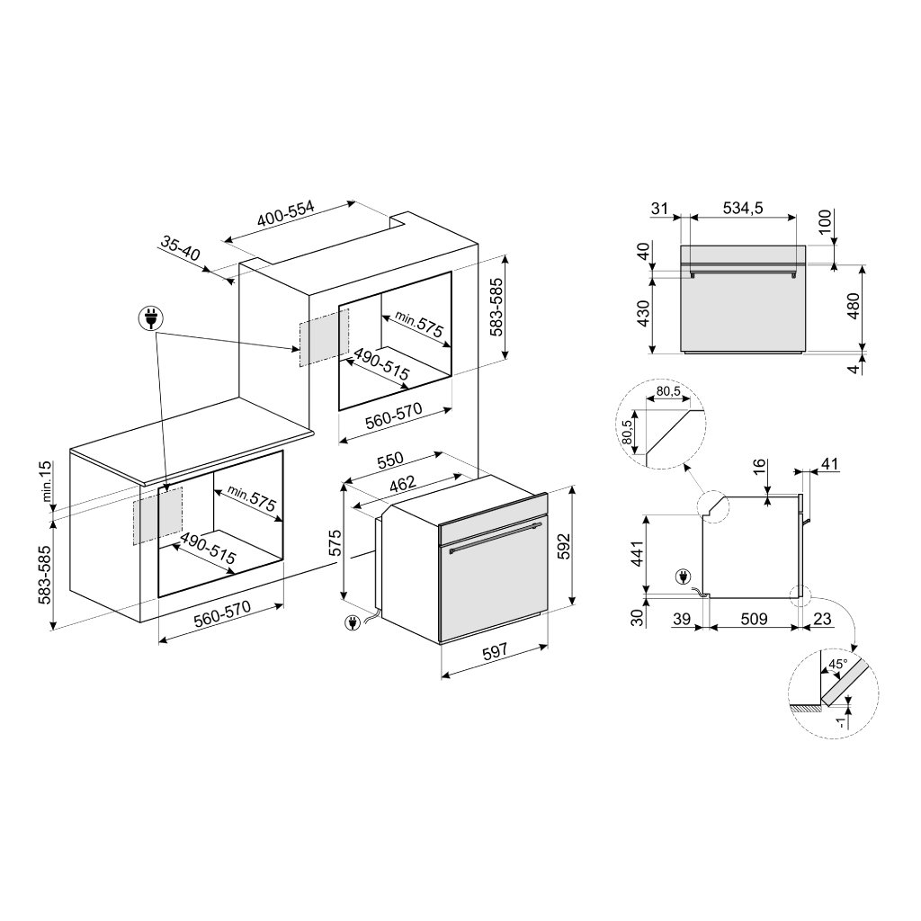 LÒ NƯỚNG ĐỐI LƯU, 60CM, CLASSICA, THÉP KHÔNG GỈ CHỐNG DÍNH SF6371X