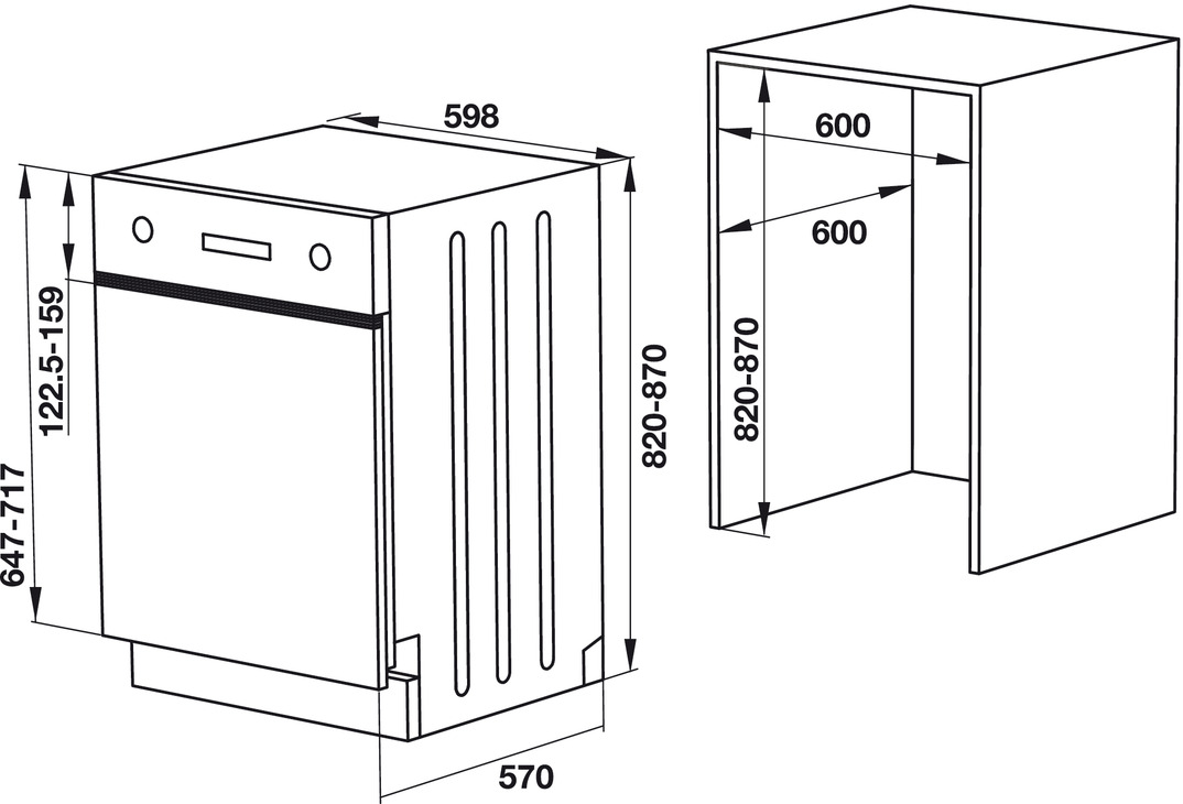 Máy rửa chén bán âm HDW-HI60B