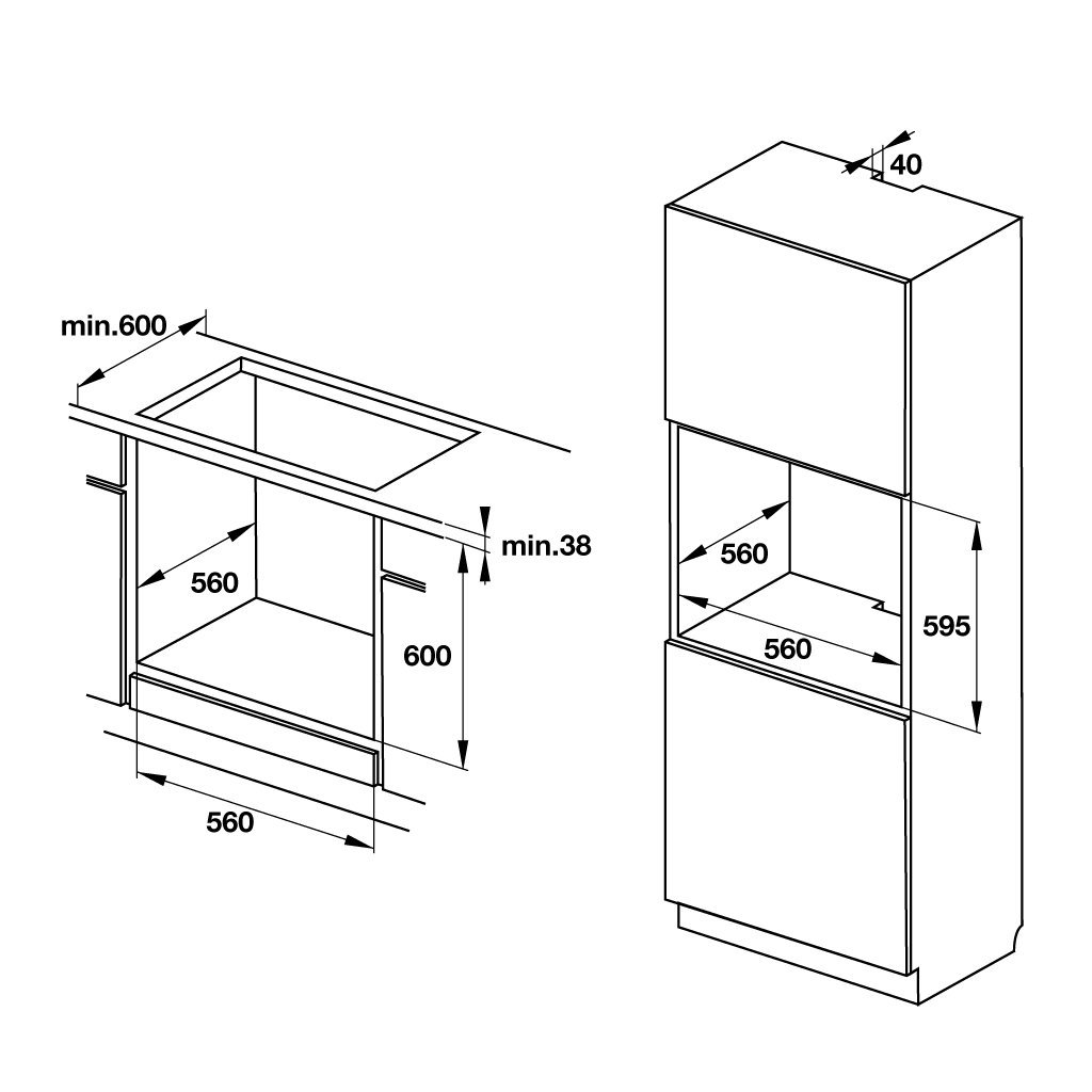 Lò nướng âm tủ HO-T60D
