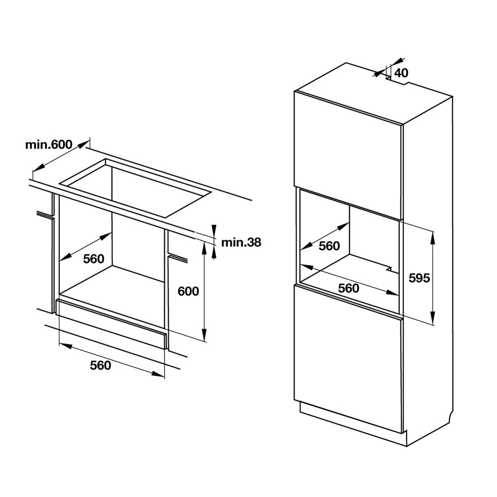 Lò nướng âm tủ HO-K60B