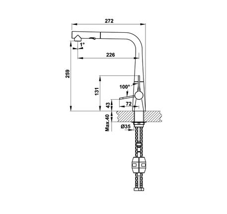 Vòi bếp Häfele Hydros HT20-CH1P259