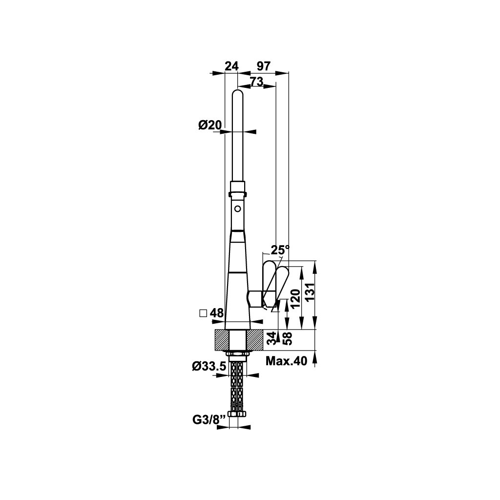Vòi bếp Häfele Hydros HT20-CH1F187