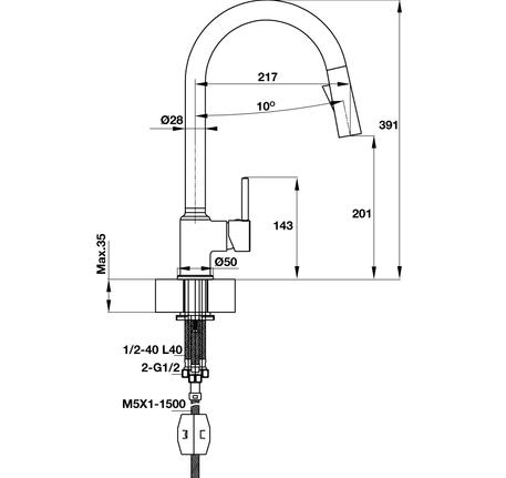 Vòi bếp Häfele HT19-CH2P271