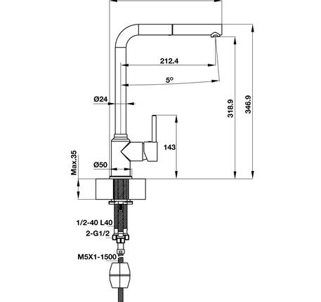 Vòi bếp Häfele HT19-CH1F250