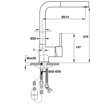 Vòi bếp Häfele HT19-CH1P280
